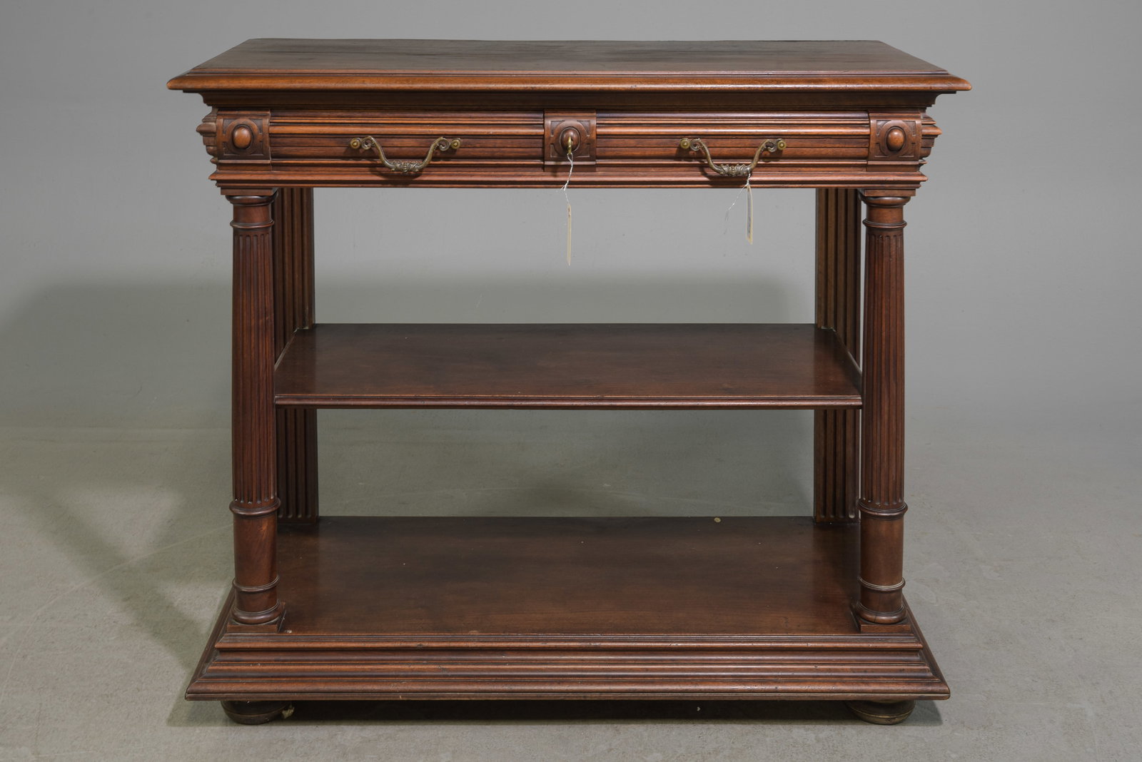 Henri II Style Oak Lift Top Server with Inset Marble (1 of 8)
