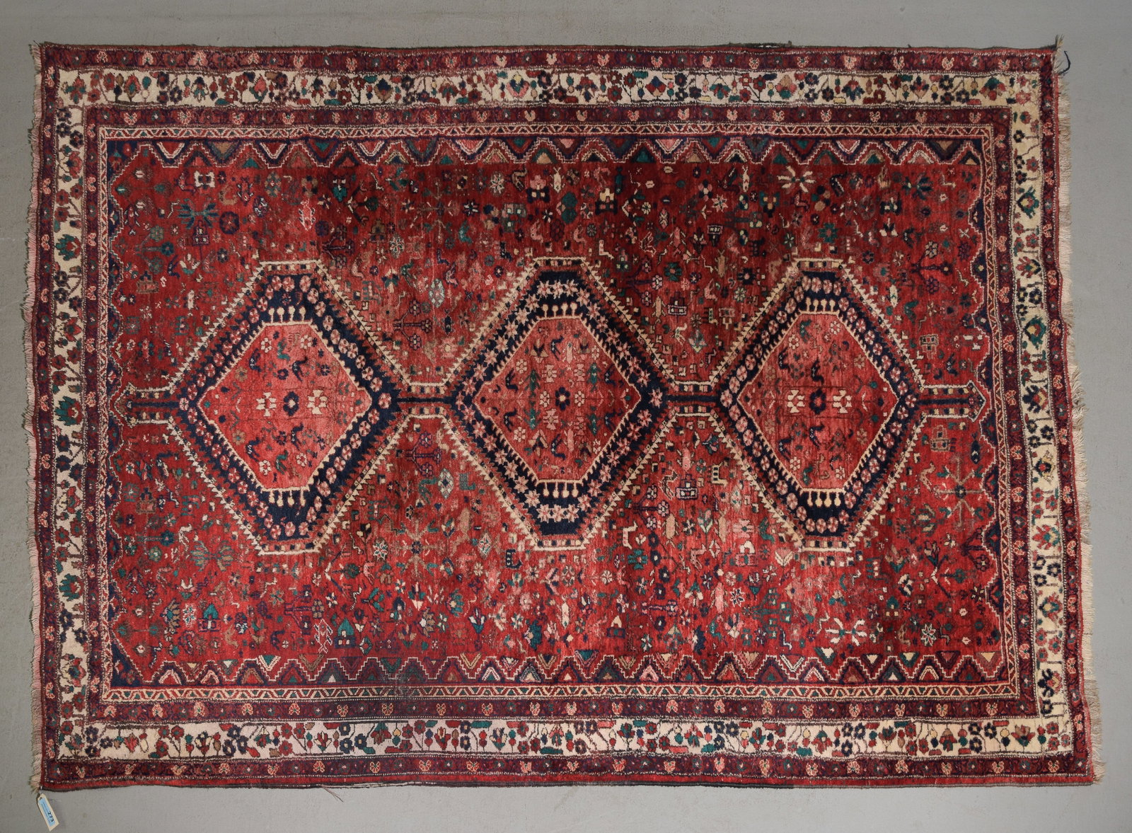 Persian Hand Knotted Rug - 9'1 x 6'5: Persian Hand Knotted Rug with Natural Vegetable Dyes - 9'1 x 6'5