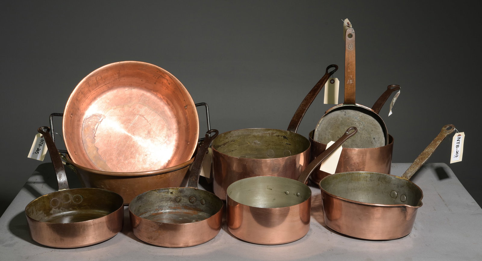 9pcs Assorted French Copper Sauce Pans, Etc. (1 of 6)