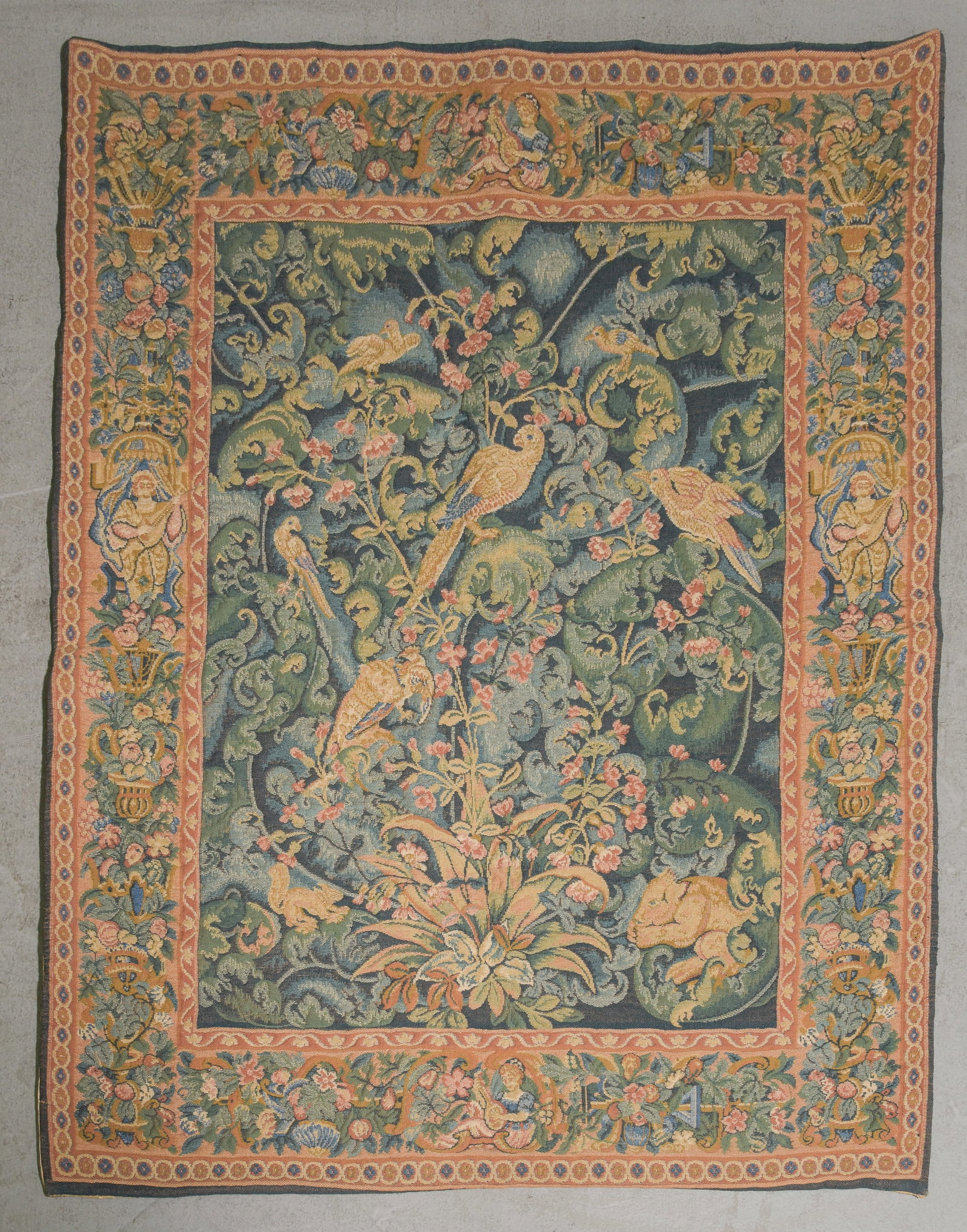 French Needlepoint Tapestry - Birds - 5'4 x 4'1 (1 of 5)