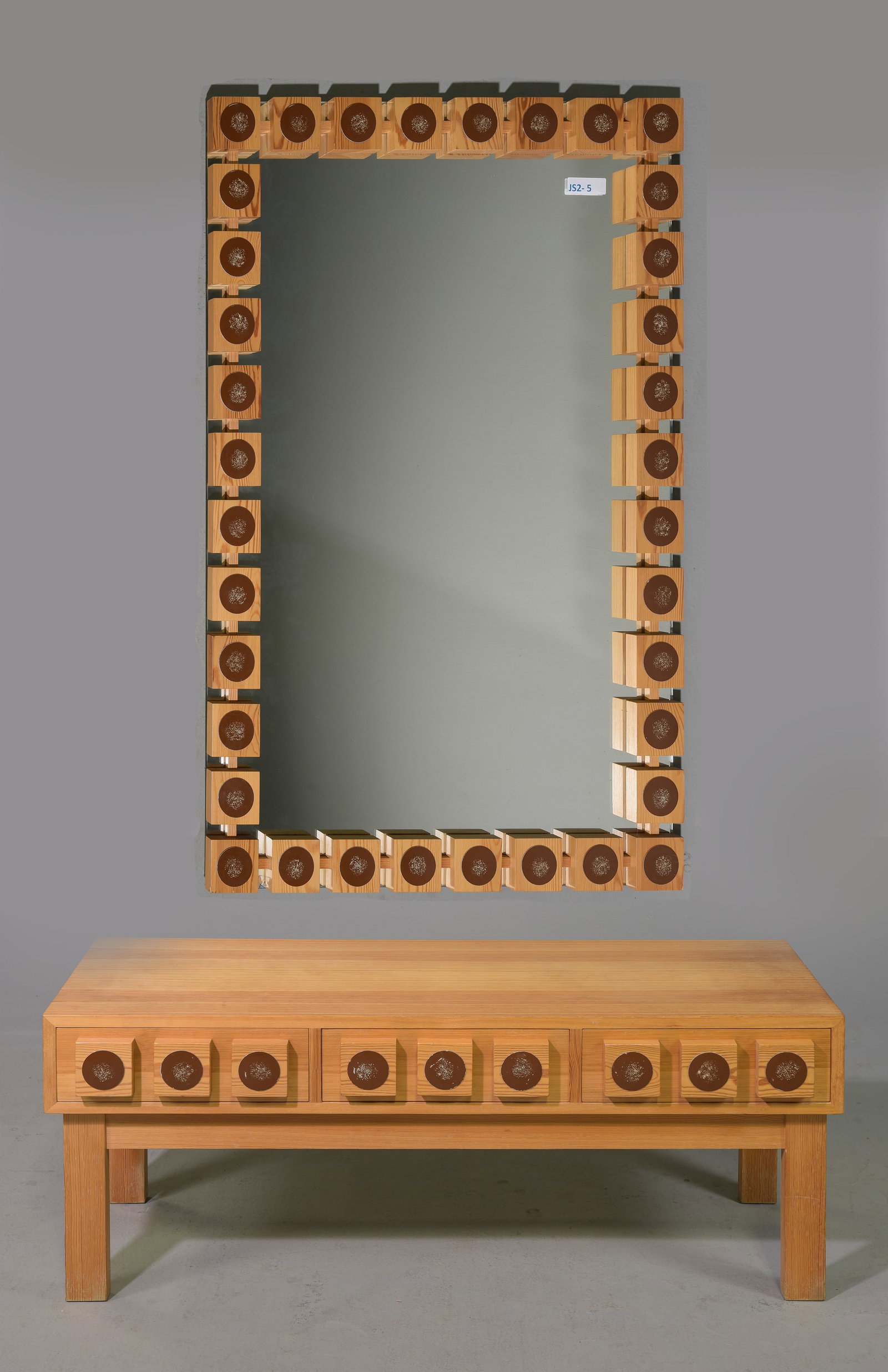 Swedish Pine 3 Drawer Table & Mirror (1 of 10)