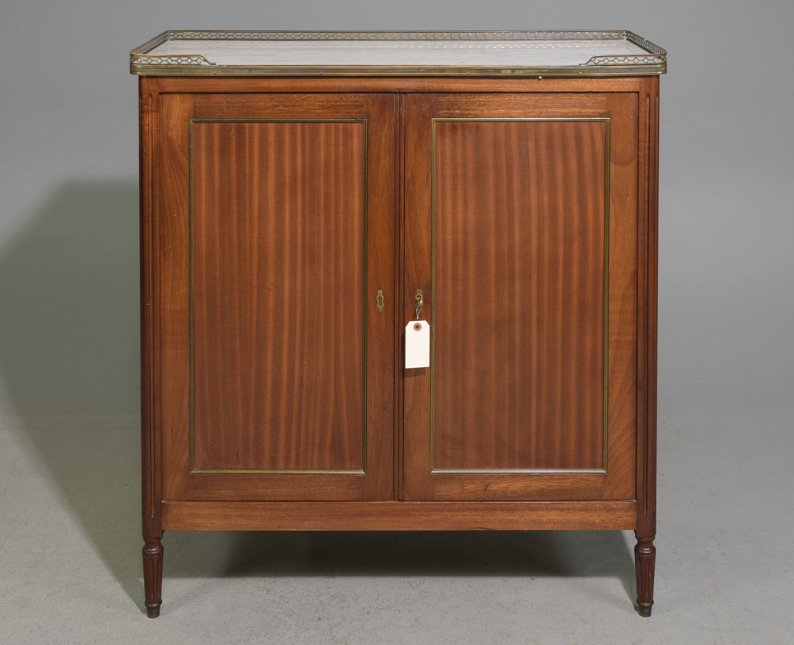 Louis XVI Style White Marble Top Occasional Cabinet (1 of 6)