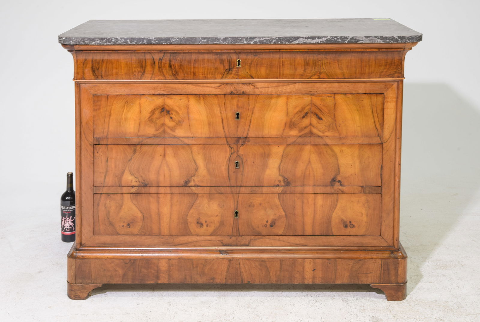 Louis Philippe Style Marble Top Figured Walnut Chest (1 of 6)