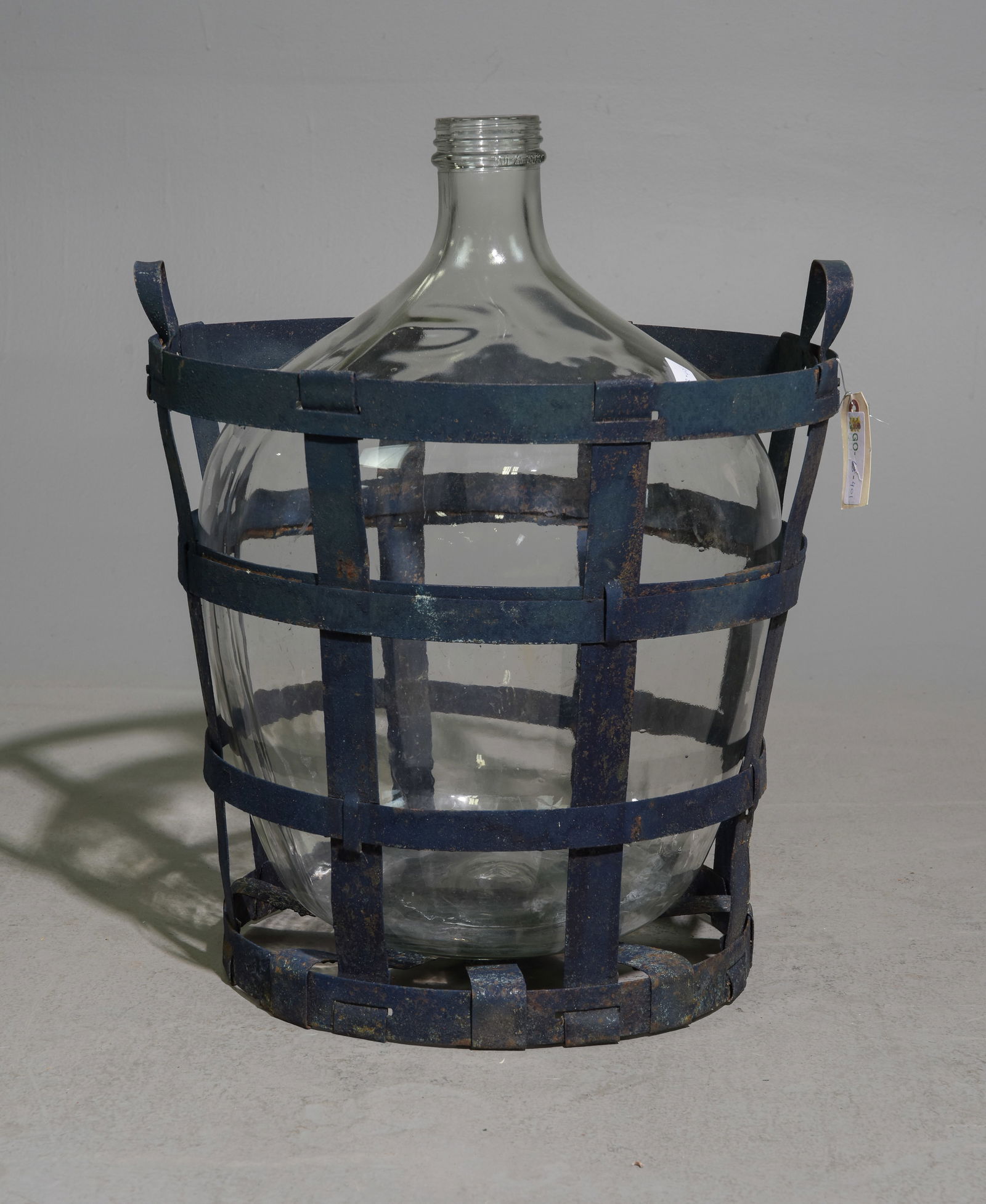 Clear Glass Large Demijohn / Bottle In Iron Basket (1 of 2)
