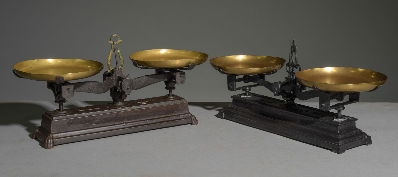 2 French Balance Scales with Brass / Copper Pans (1 of 7)