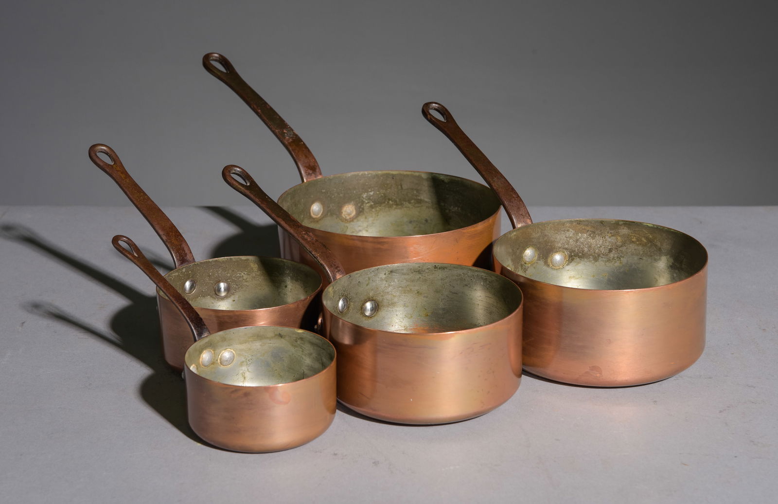 French Copper Set of 5 Sauce Pans #1 (1 of 3)