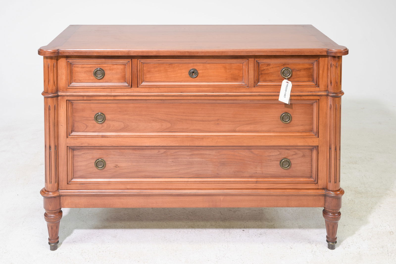 Louis XVI Style Cherry 5 Drawer Chest c.1930's (1 of 7)