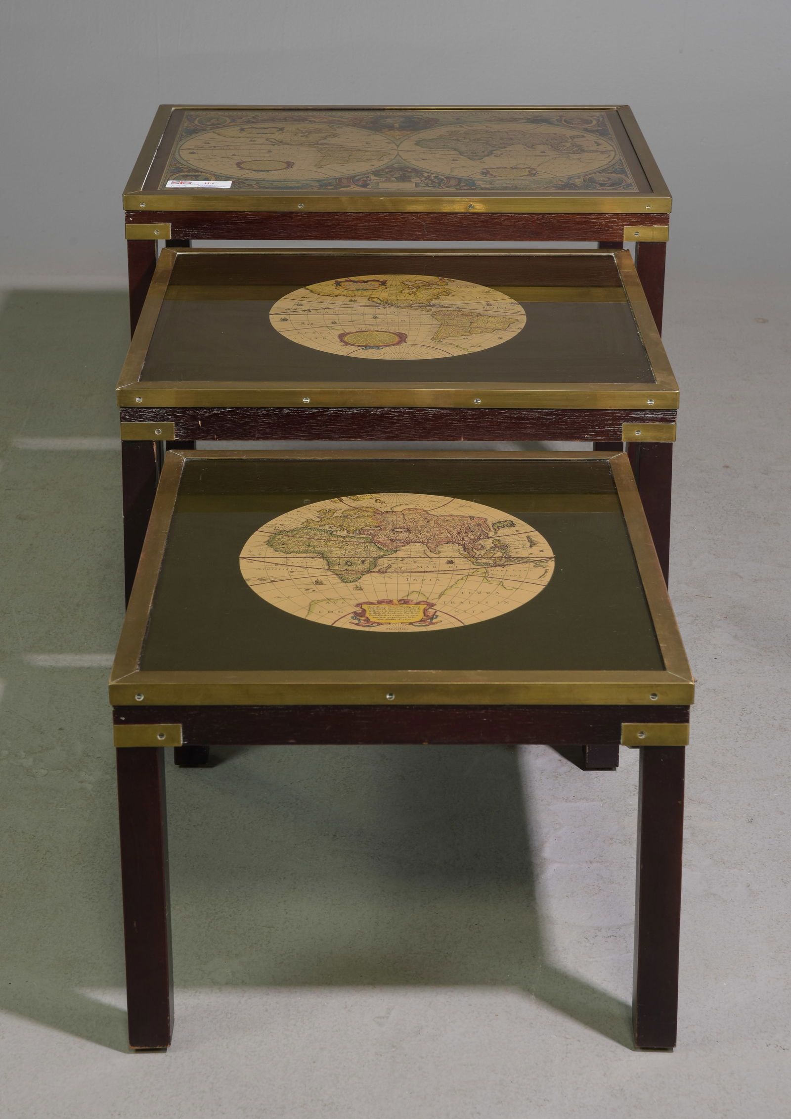 Campaign Style Globe / Map Nest of Tables (1 of 5)