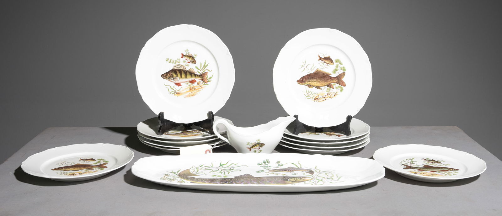 14pc Fish Plate Set - Plates, Platter & Sauce Boat (1 of 5)