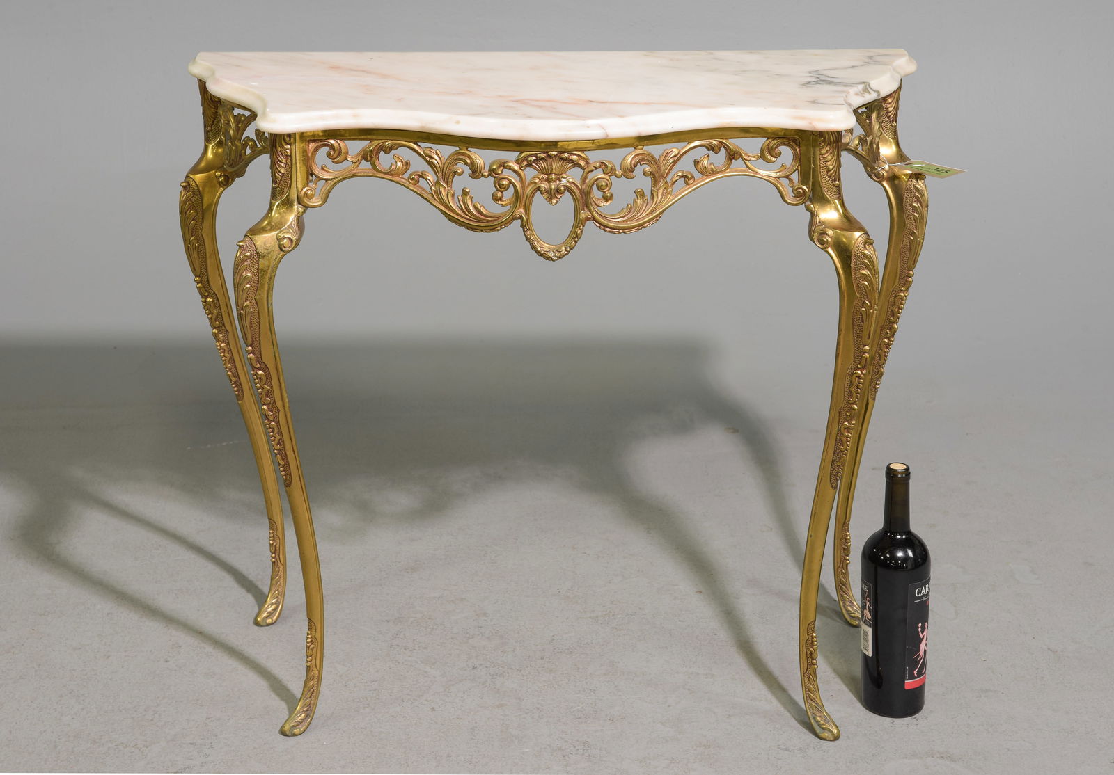 French Marble Top Brass Hall Table / Console (1 of 4)