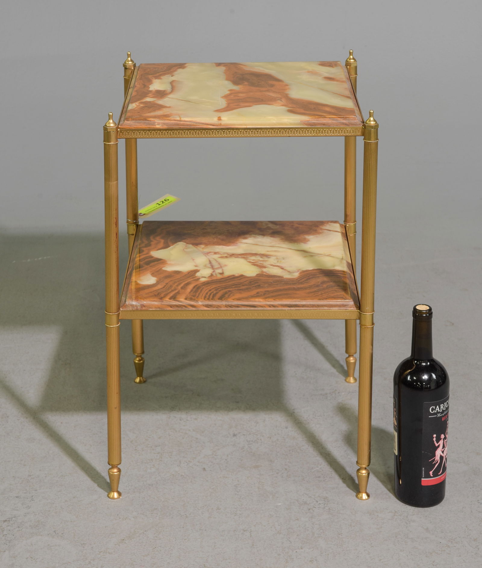 French Brass & Onyx Two Tier Occasional Table (1 of 3)
