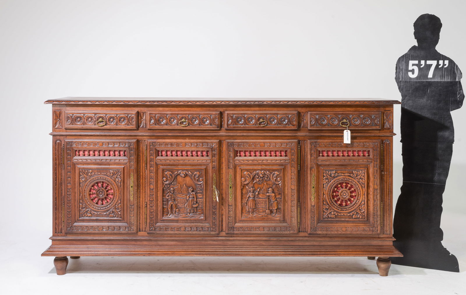 French Breton Style Carved Oak Sideboard (1 of 7)