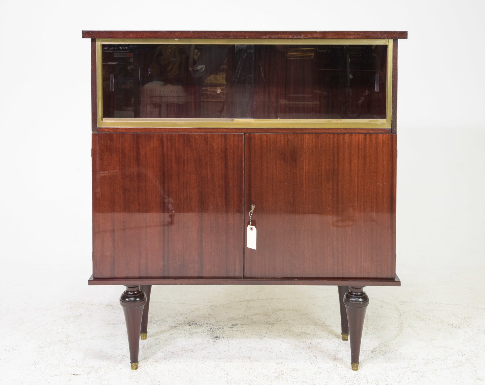 Louis XVI Style Mahogany Cocktail / Bar Cabinet: French Louis XVI Style Mahogany Cocktail / Bar Cabinet - 50 in tall x 45 x 15