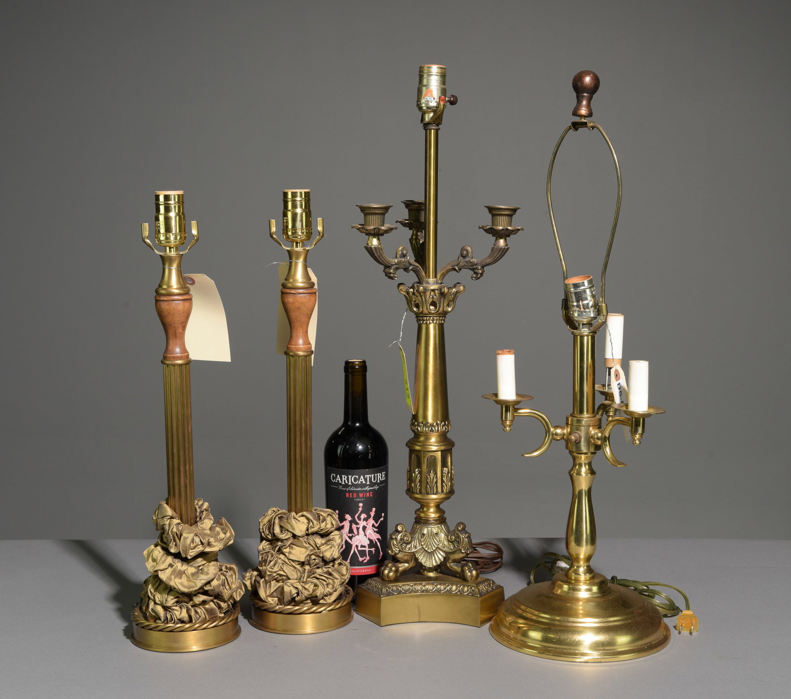 Pair of Lamps & 2 Others: Pair of Lamps & 2 Others - 20 in tall x 5 x 5 each, The others are 25.5 in tall x 8 x 8 and 26 in tall x 8 x 8