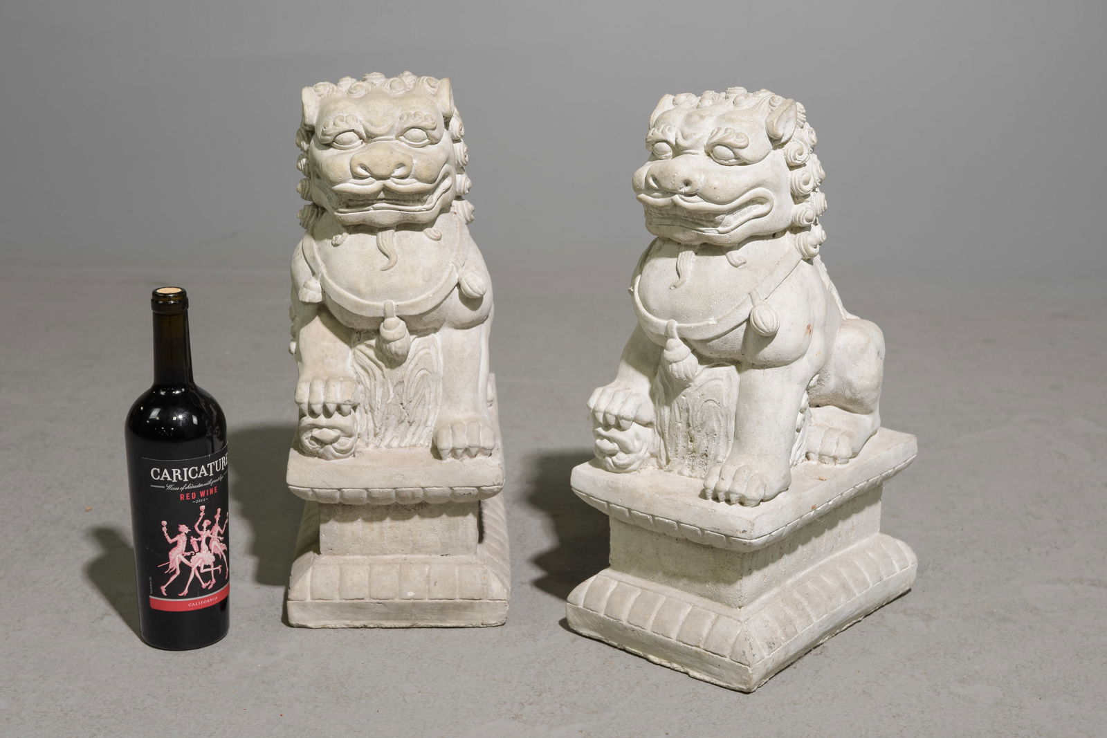 Pair of Cast Stone / Concrete Foo Dog Statues (1 of 6)