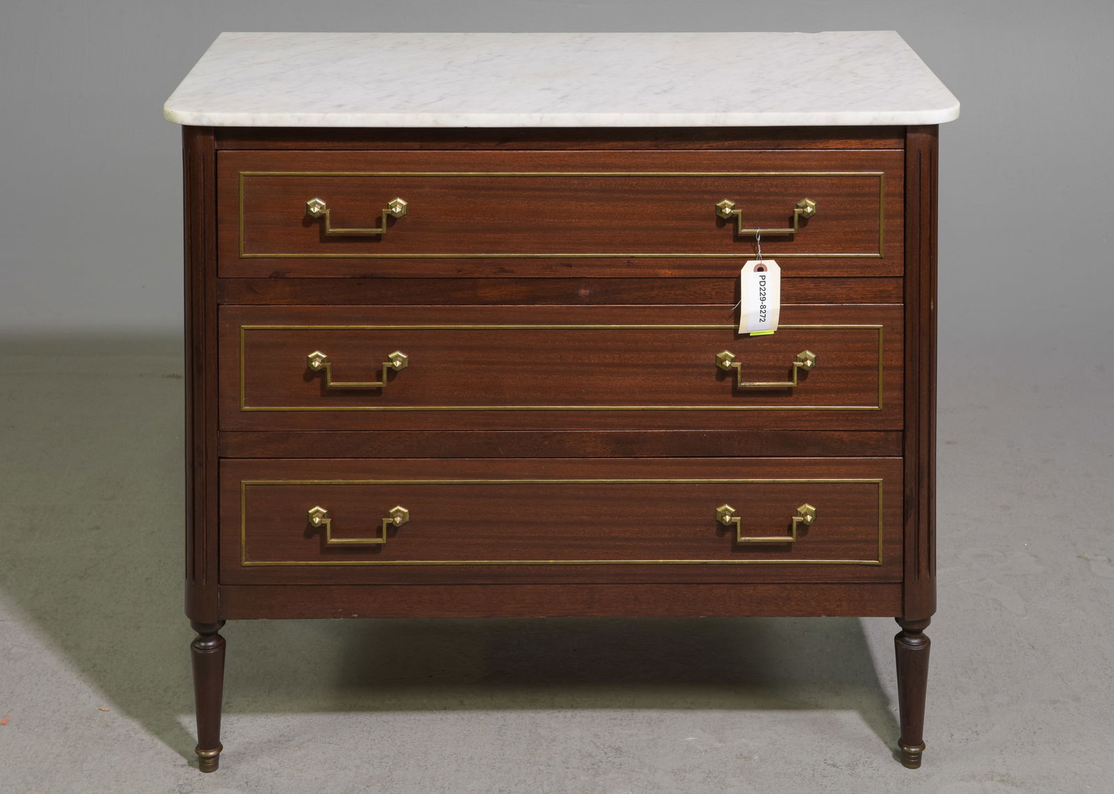 Louis XVI Style White Marble Top Chest (1 of 7)