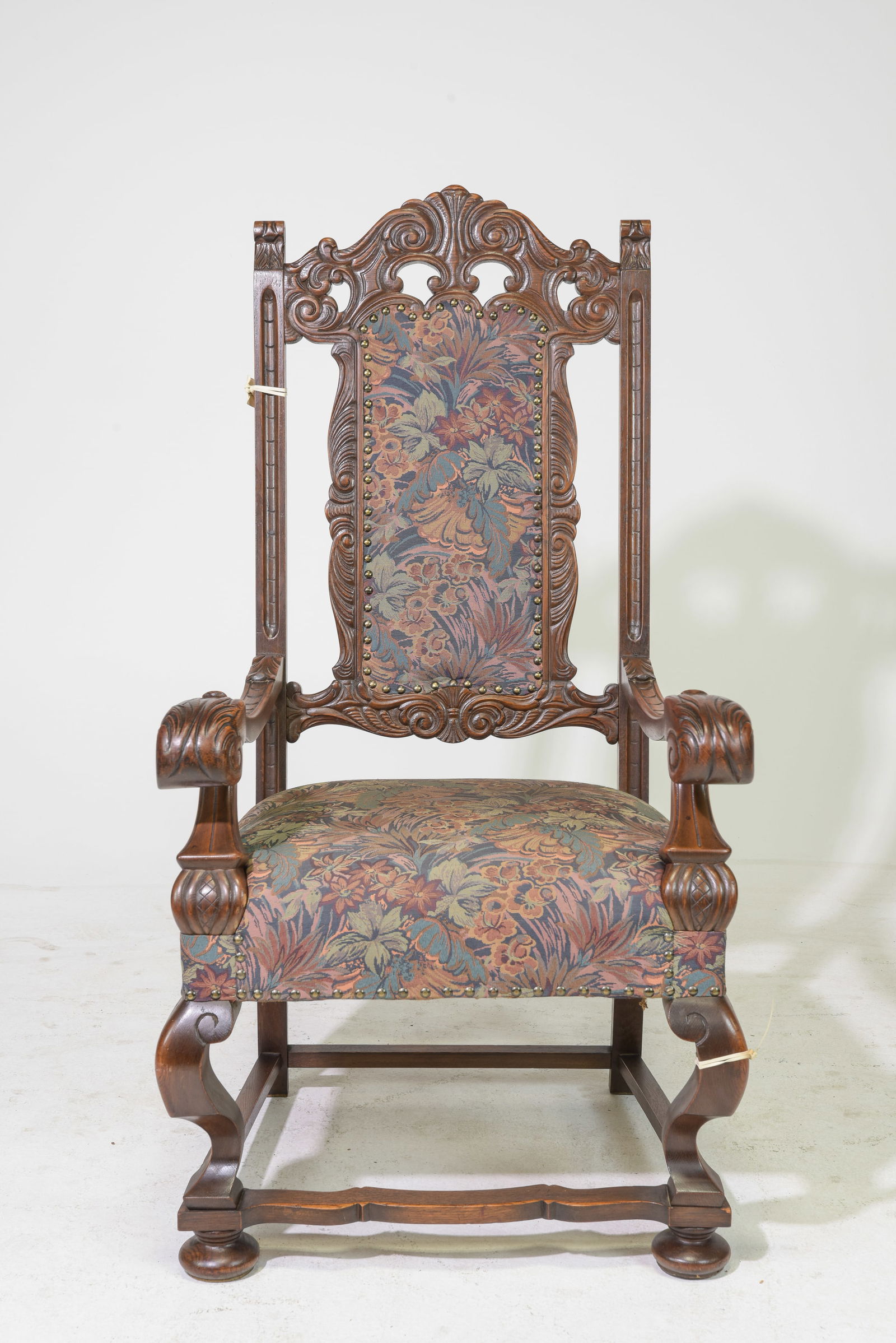 Danish Carved Oak Fireside Arm Chair (1 of 6)