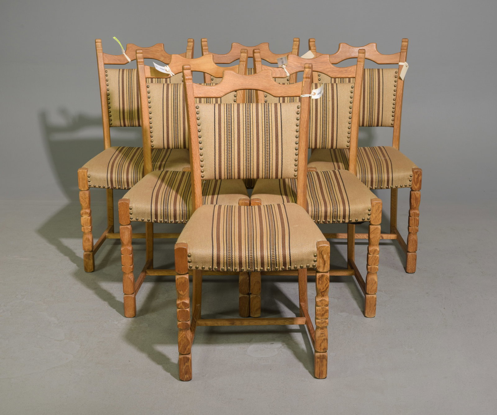 Danish Oak Set of 6 Upholstered Dining Chairs (1 of 5)
