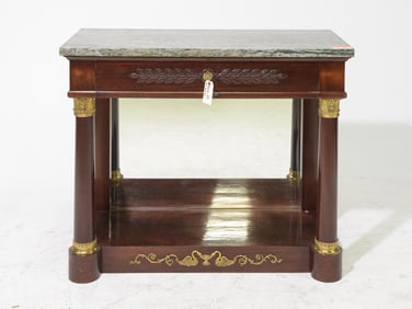 French Empire Style Marble Top Hall Table