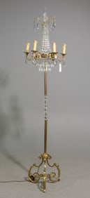 Louis XVI Style Gilded Bronze / Metal Floor Lamp