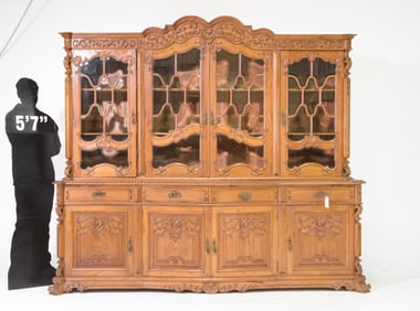 Louis XV Style Carved Oak Large Cupboard / Buffet