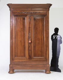 Louis Philippe Style Walnut Double Door Armoire