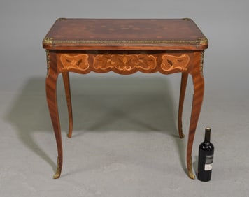 French Inlaid Flip Turn Top Game / Card Table