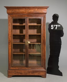 Louis Philippe Style Walnut Double Door Bookcase