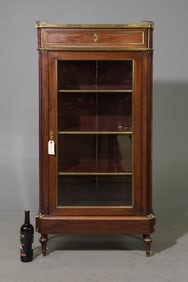 Louis XVI Style White Marble Top Display Cabinet