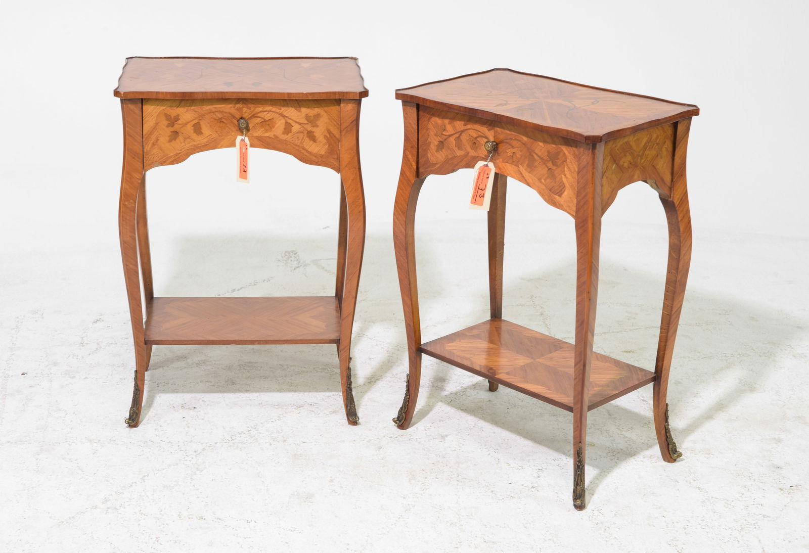 French Pair of Single Drawer Occasional Tables (1 of 6)