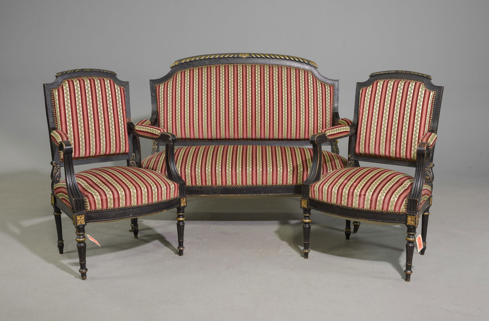 Napoleon III Style Salon Suite - Settee & 2 Arm Chairs (1 of 6)