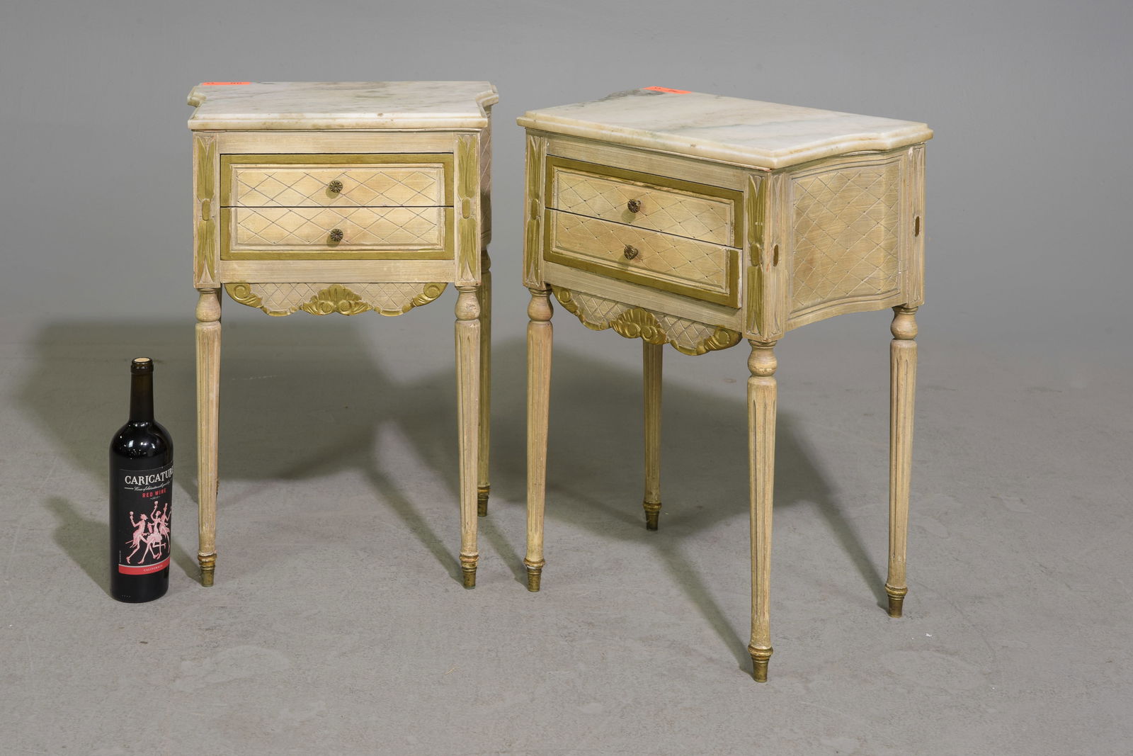 Louis XVI Style Pair of Painted Nightstands (1 of 4)