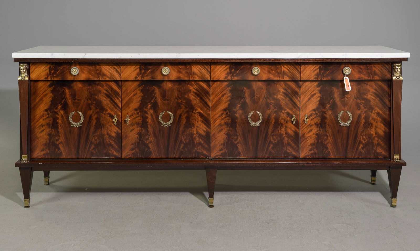 French Empire Style Mahogany Marble Top Sideboard (1 of 7)