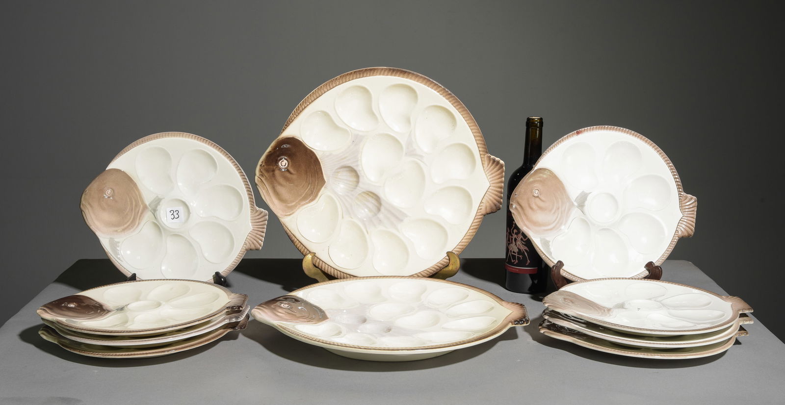 10pc French Oyster Plate Set - 2 Platters & 8 Plates (1 of 5)