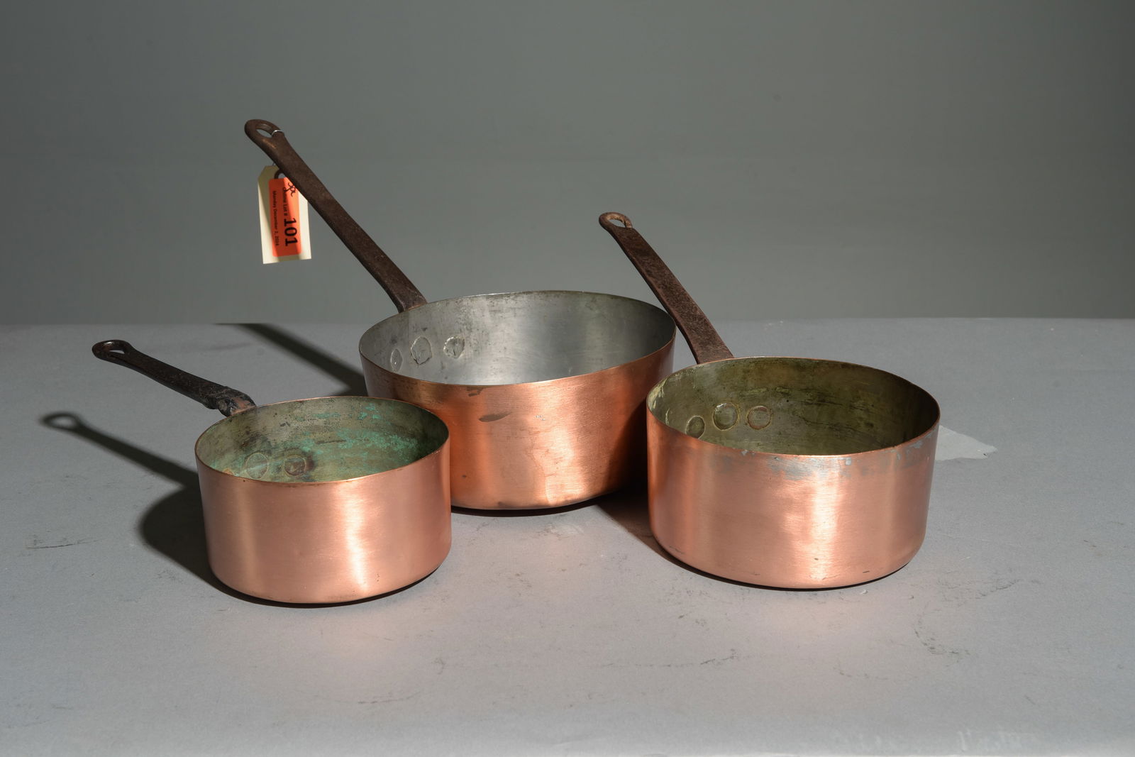 French Set of 3 Copper Sauce Pans (1 of 3)
