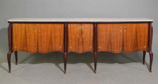 Italian Modern Style White Marble Top Sideboard