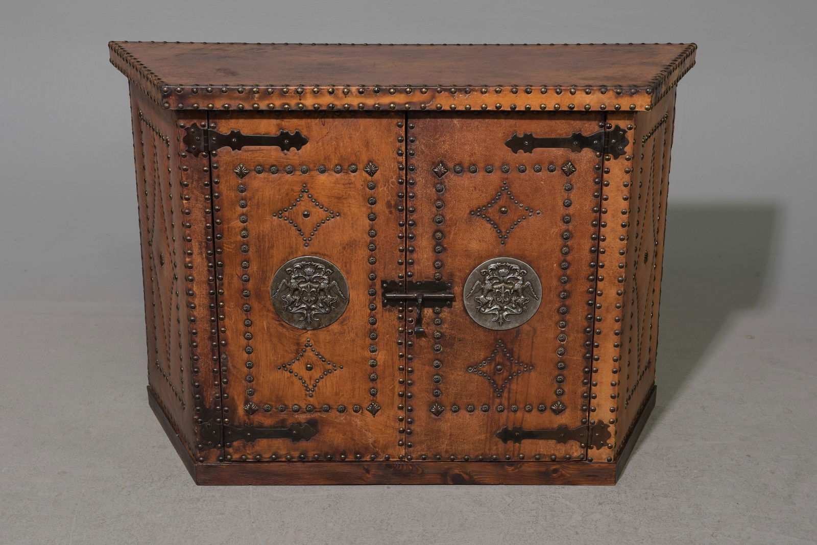 Spanish Style Leather Wrapped Cupboard (1 of 5)