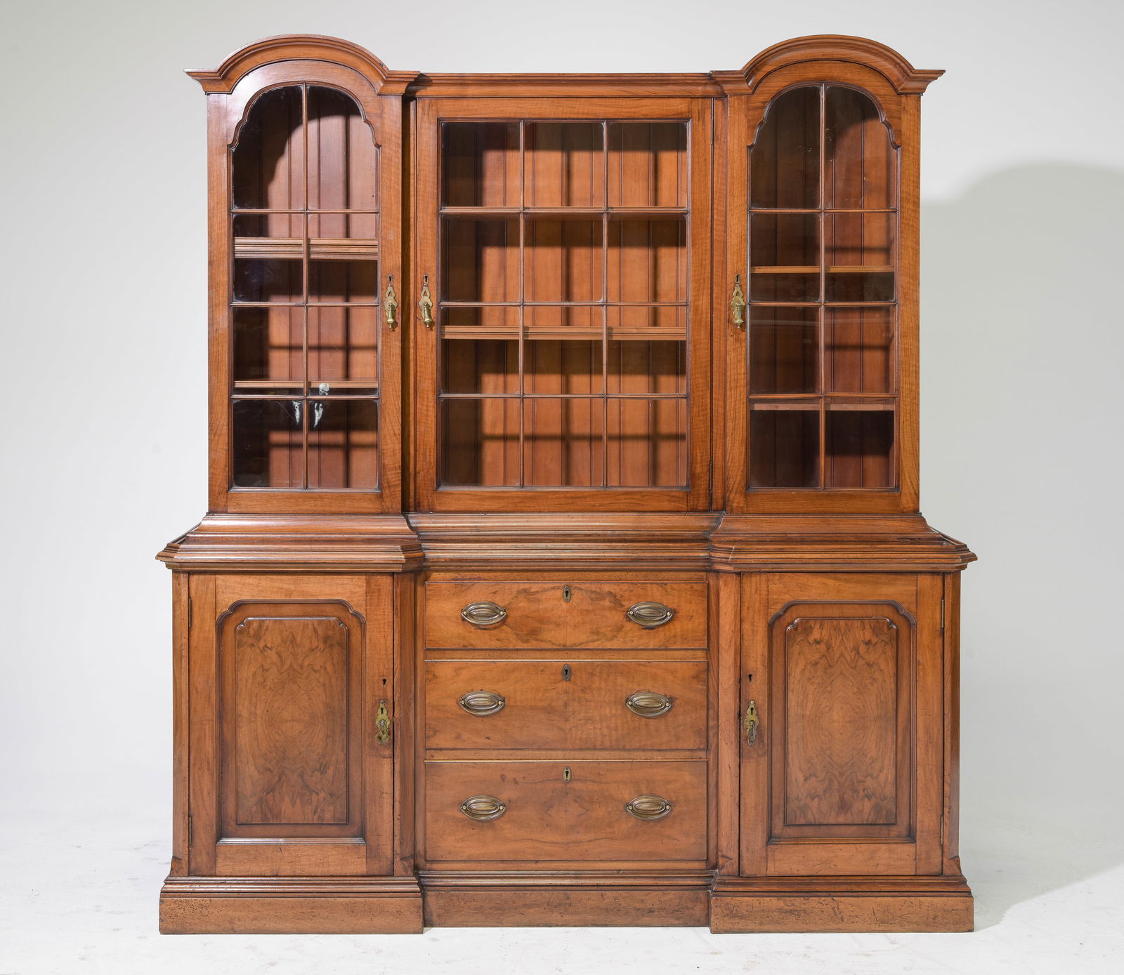 British Victorian Style Walnut China Cabinet (1 of 7)