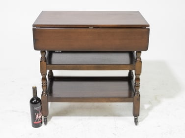 British Oak Drop Side 3 Tier Trolley