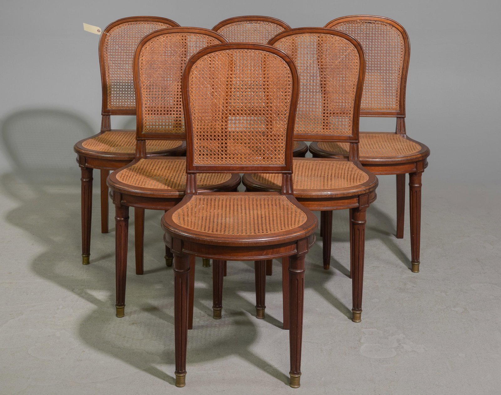 Set Of 6 Louis XVI Style Walnut Chairs: Set Of 6 French Louis XVI Style Walnut Chairs - 36 inches tall x 18 x 18, seat height is 18 inches