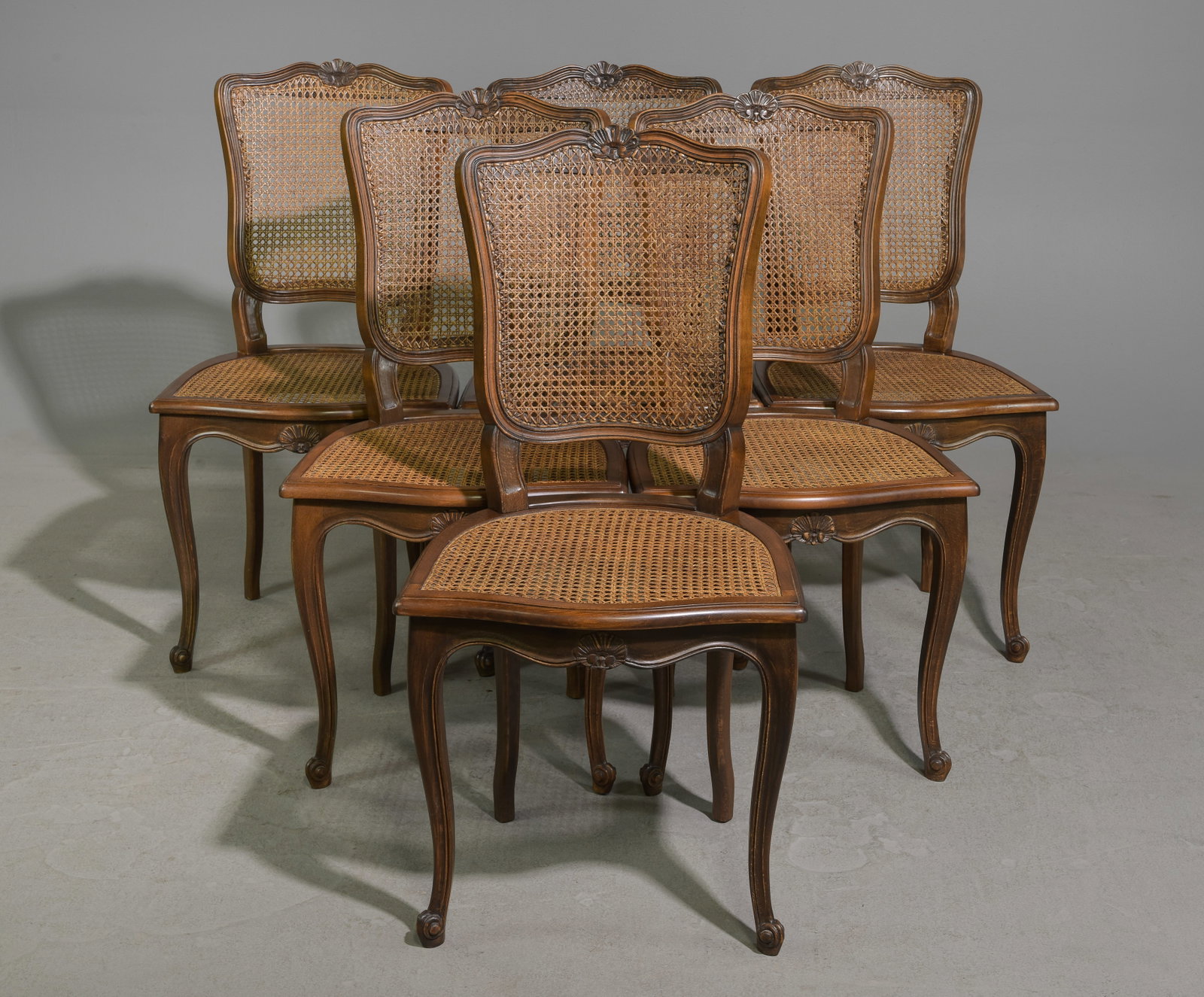 Set Of 6 Louis XV Style Chairs: Set Of 6 Louis XV Style Chairs - 37 inches tall x 19 x 20, seat height is 18 inches