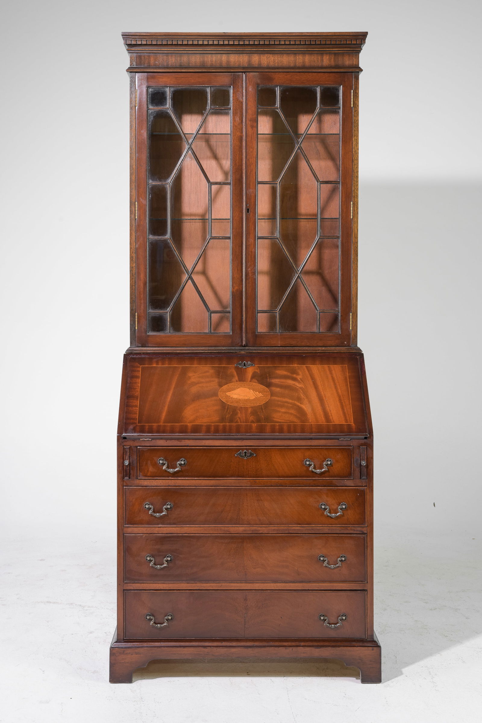 British Mahogany Secretary Bookcase (1 of 9)
