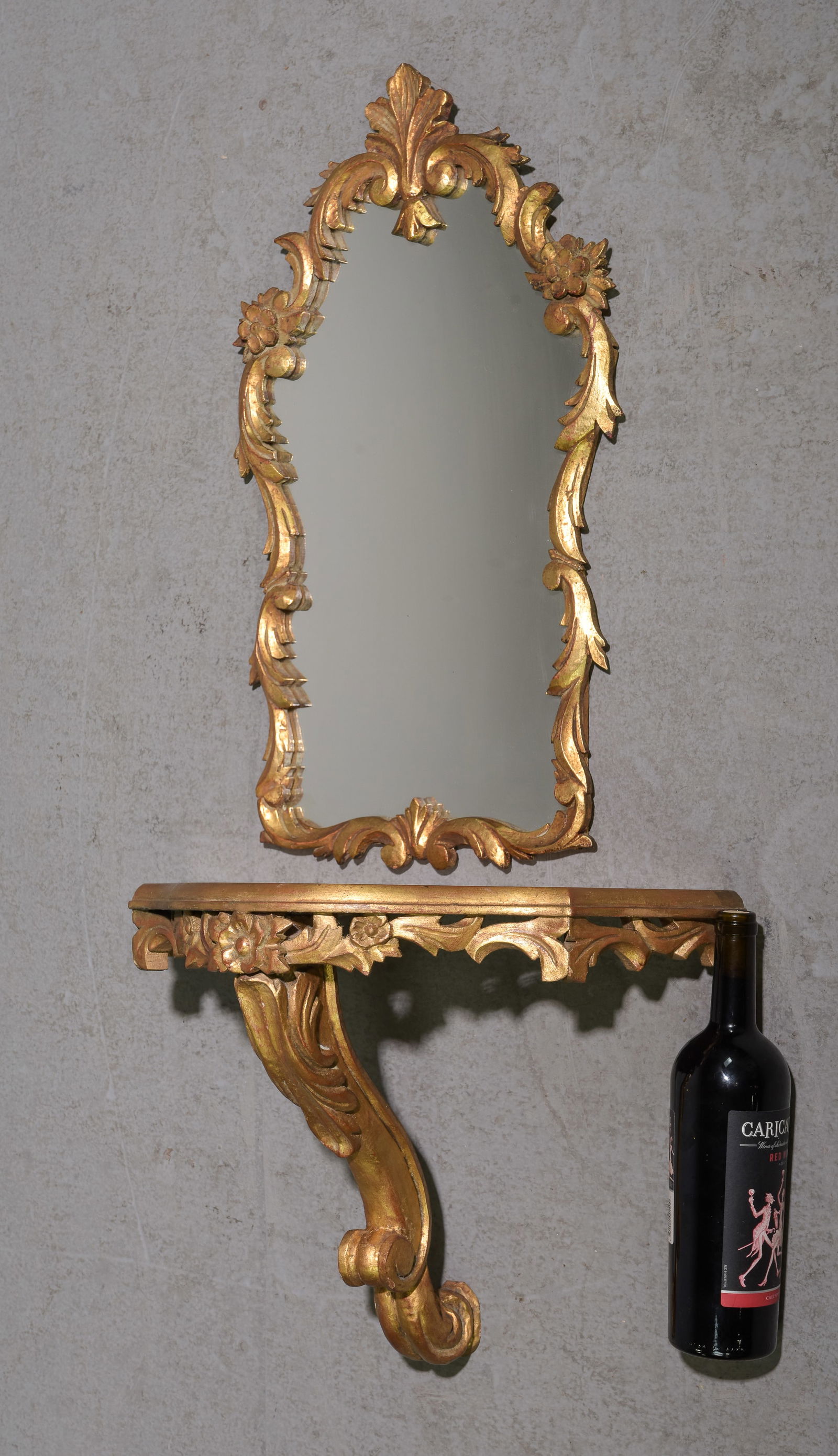 Louis XV Style Gold Gilded Mirror & Console (1 of 4)