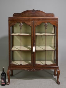 British Mahogany Ball & Claw Display Cabinet