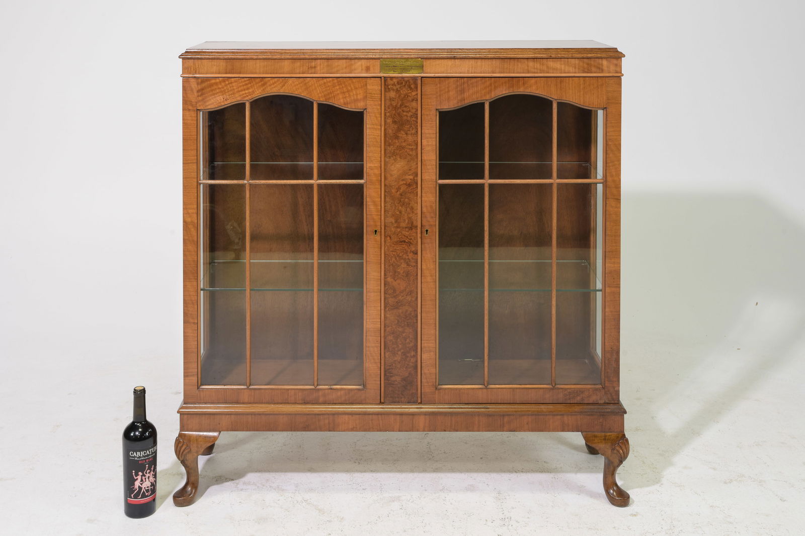 British Walnut Ball & Claw Display Cabinet (1 of 5)