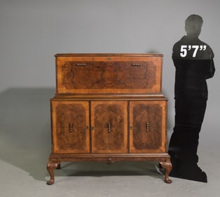 British Walnut Cocktail / Bar Cabinet