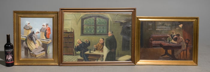 3 Assorted Framed Oil On Canvas