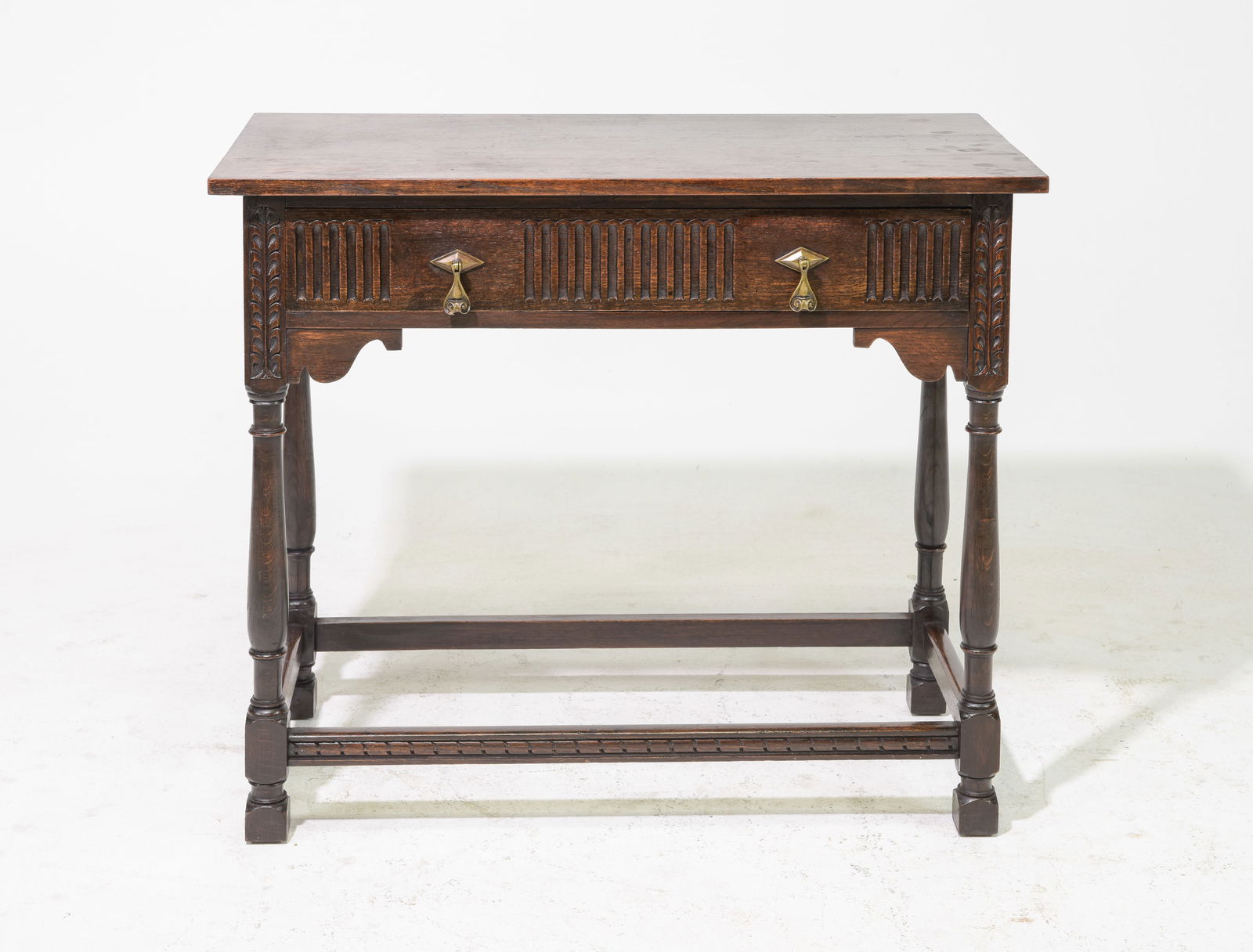 British Oak Single Drawer Hall Table (1 of 5)