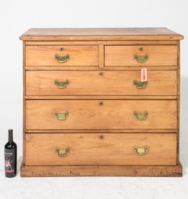 British Pine 5 Drawers Chest