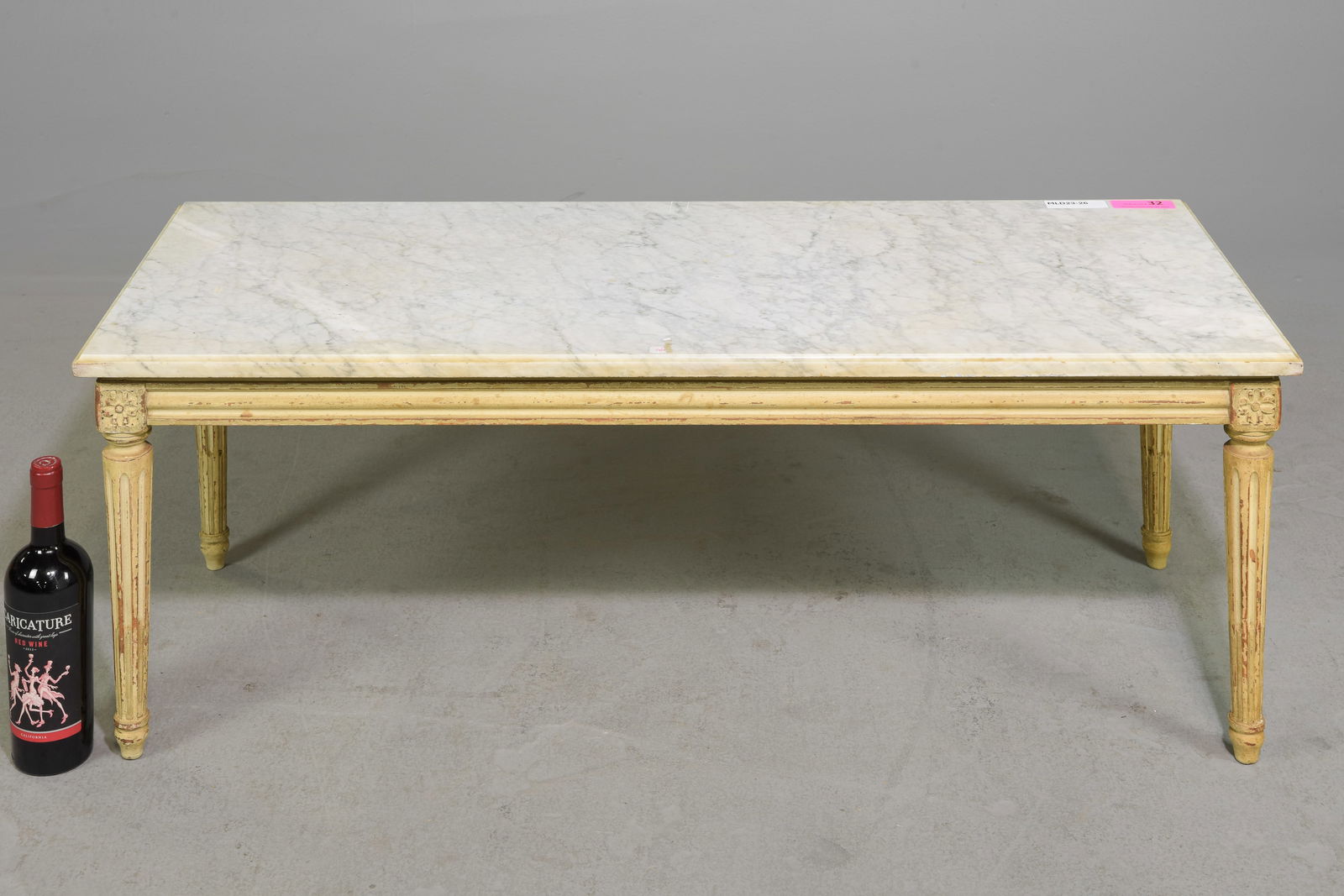 Louis XVI Style White Marble Top Coffee Table (1 of 4)